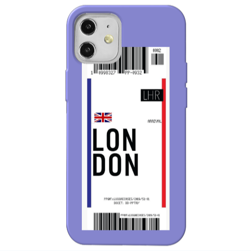 Apple iPhone 12 London Arrival Purple Colored Silicone TPU Θήκη