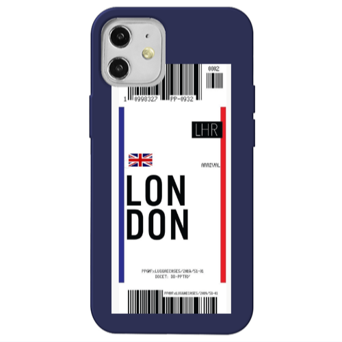 Apple iPhone 12 London Arrival Dark blue Colored Silicone TPU Θήκη
