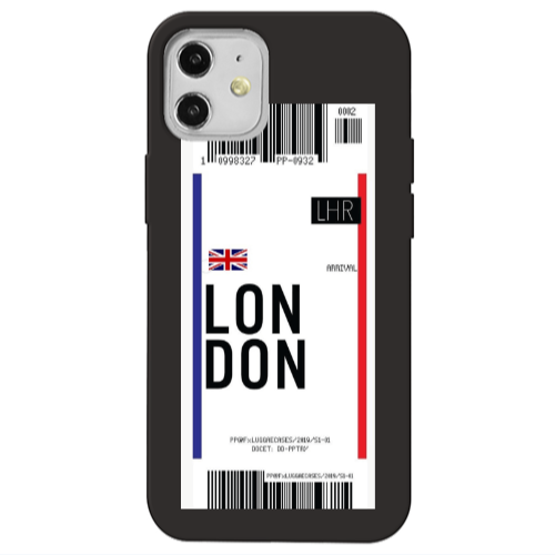 Apple iPhone 12 London Arrival Black Colored Silicone TPU Θήκη