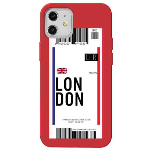 Apple iPhone 12 London Arrival Red Colored Silicone TPU Θήκη