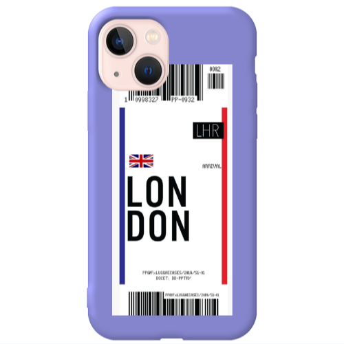 Apple iPhone 13 London Arrival Purple Colored Silicone TPU Θήκη