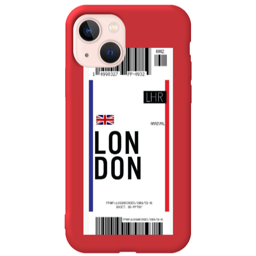 Apple iPhone 13 London Arrival Red Colored Silicone TPU Θήκη
