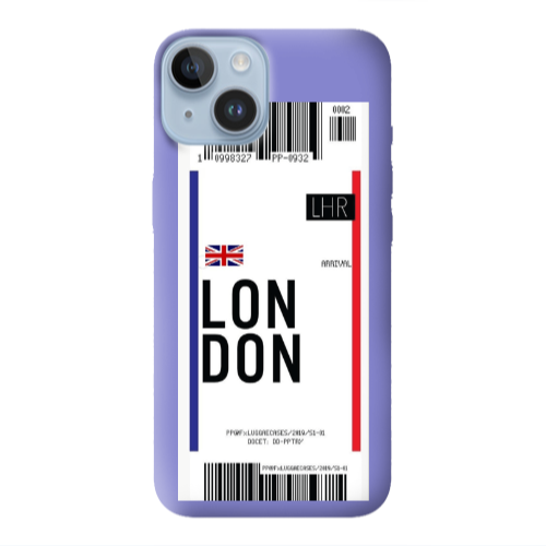 Apple iPhone 14  London Arrival Purple Colored Silicone TPU Θήκη