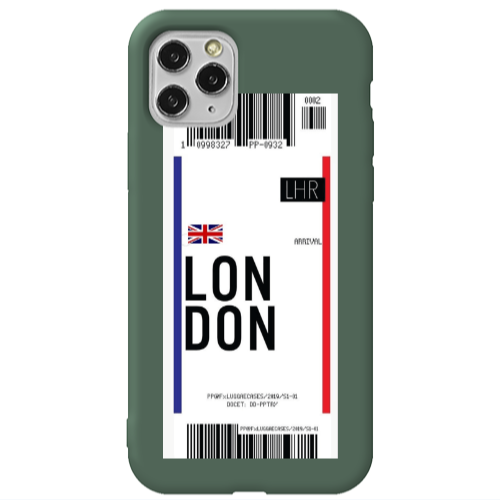 Apple iPhone 11 Pro Max London Arrival Dark Green Colored Silicone TPU Θήκη