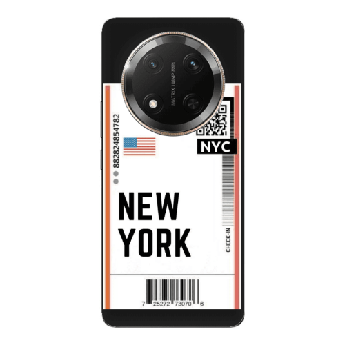 Honor Magic 7 Lite New York NYC Black Colored Silicone TPU Θήκη