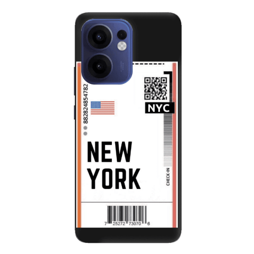 Oppo Reno 13 F New York NYC Black Colored Silicone TPU Θήκη