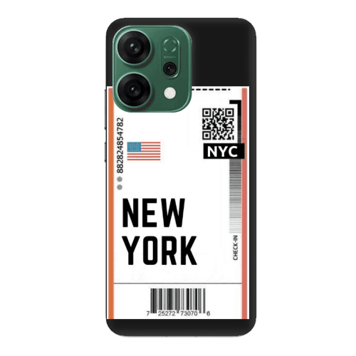 Oppo RENO 14 New York NYC Black Colored Silicone TPU Θήκη