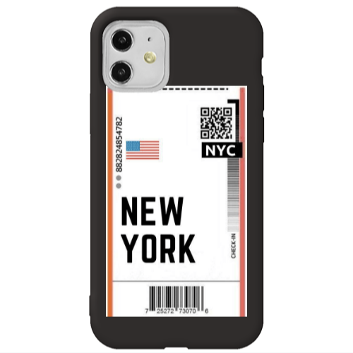 Apple iPhone 11  New York NYC Black Colored Silicone TPU Θήκη