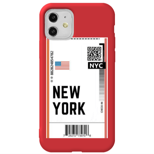 Apple iPhone 11  New York NYC Red Colored Silicone TPU Θήκη