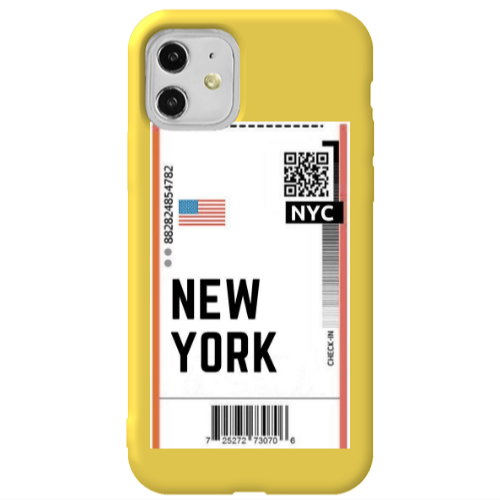 Apple iPhone 11  New York NYC Yellow Colored Silicone TPU Θήκη