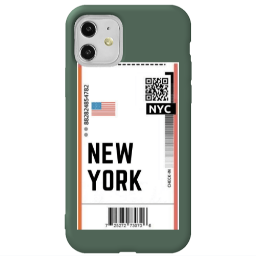 Apple iPhone 11  New York NYC Dark Green Colored Silicone TPU Θήκη