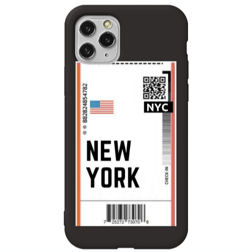 Apple iPhone 11 Pro New York NYC Black Colored Silicone TPU Θήκη