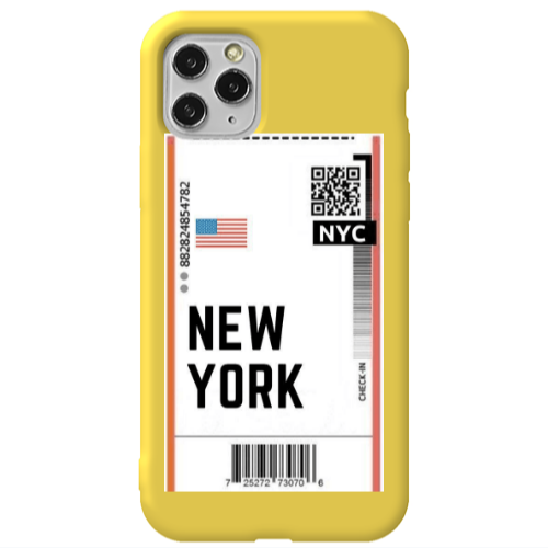 Apple iPhone 11 Pro New York NYC Yellow Colored Silicone TPU Θήκη
