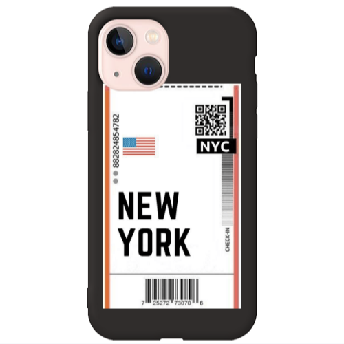 Apple iPhone 13 New York NYC Black Colored Silicone TPU Θήκη