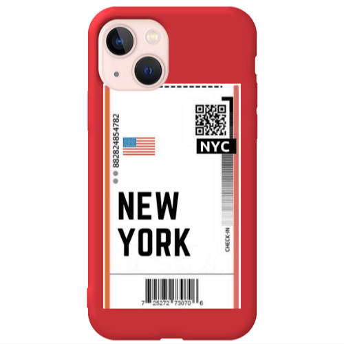 Apple iPhone 13 New York NYC Red Colored Silicone TPU Θήκη