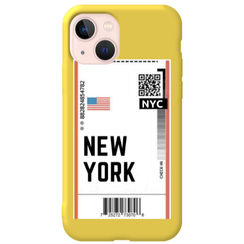 Apple iPhone 13 New York NYC Yellow Colored Silicone TPU Θήκη