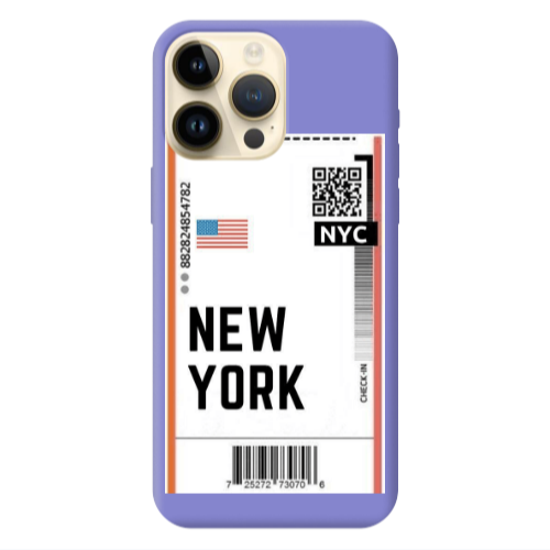 Apple iPhone 13 Pro Max New York NYC Purple Colored Silicone TPU Θήκη