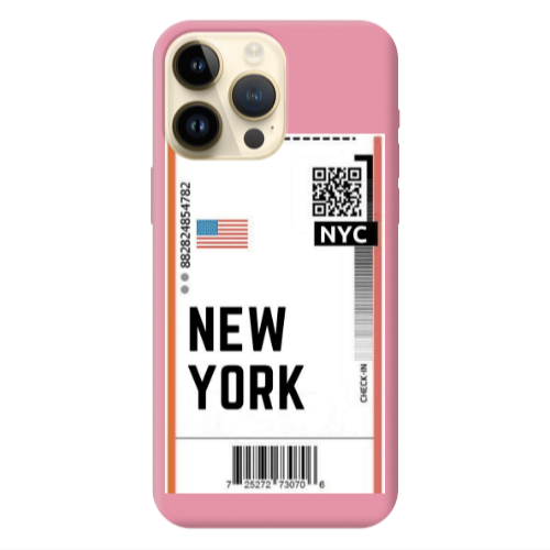Apple iPhone 13 Pro Max New York NYC Pink Colored Silicone TPU Θήκη