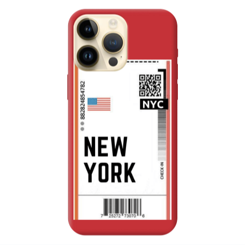 Apple iPhone 13 Pro Max New York NYC Red Colored Silicone TPU Θήκη