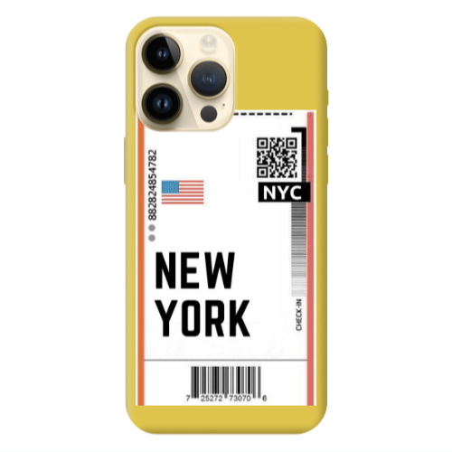 Apple iPhone 13 Pro Max New York NYC Yellow Colored Silicone TPU Θήκη