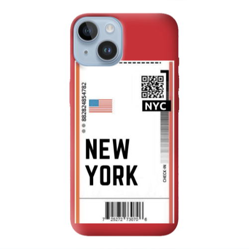 Apple iPhone 14 Plus New York NYC Red Colored Silicone TPU Θήκη