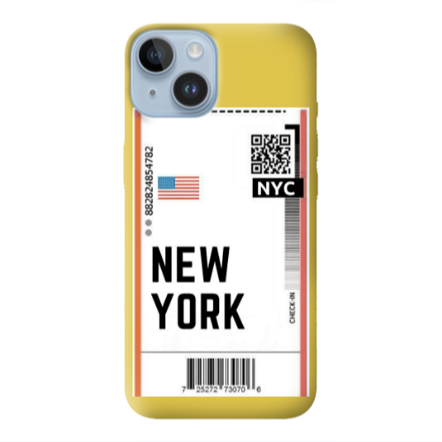 Apple iPhone 14 Plus New York NYC Yellow Colored Silicone TPU Θήκη