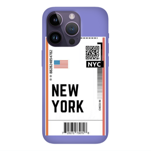 Apple iPhone 14 Pro  New York NYC Purple Colored Silicone TPU Θήκη