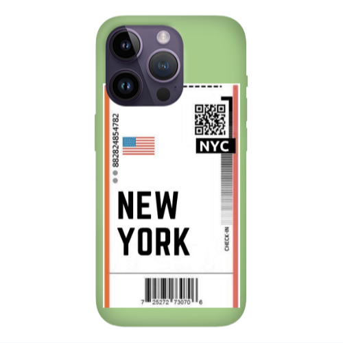 Apple iPhone 14 Pro Max New York NYC Light Green Colored Silicone TPU Θήκη