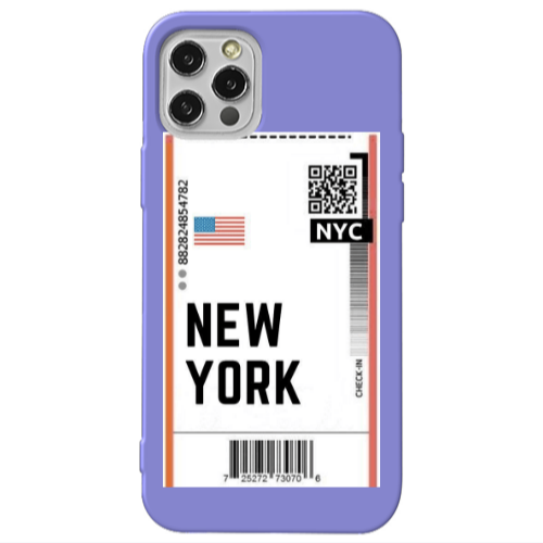 Apple iPhone 13 Pro New York NYC Purple Colored Silicone TPU Θήκη