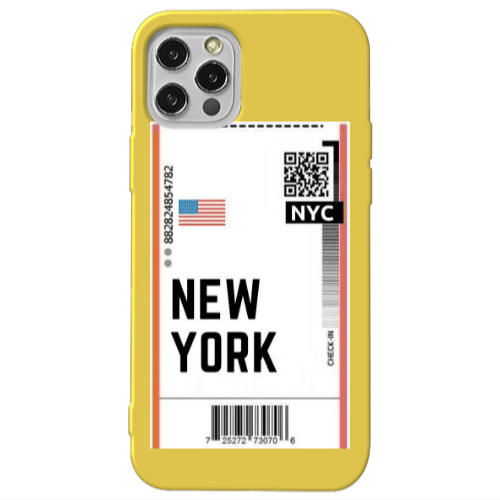 Apple iPhone 13 Pro New York NYC Yellow Colored Silicone TPU Θήκη