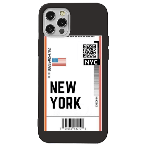 Apple iPhone 12 Pro New York NYC Black Colored Silicone TPU Θήκη