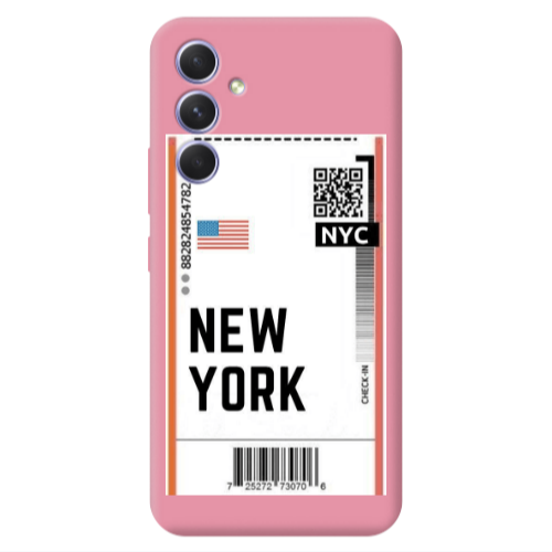 Samsung A54 New York NYC Pink Colored Silicone TPU Θήκη