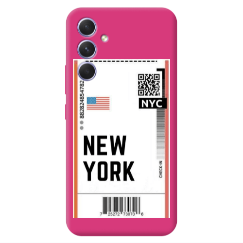 Samsung A54 New York NYC Fuchsia Colored Silicone TPU Θήκη