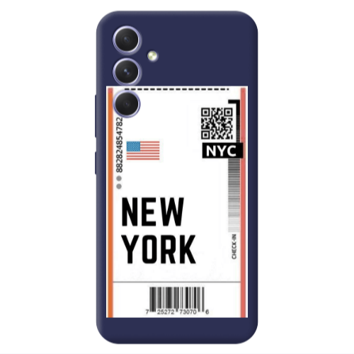 Samsung A54 New York NYC Dark blue Colored Silicone TPU Θήκη