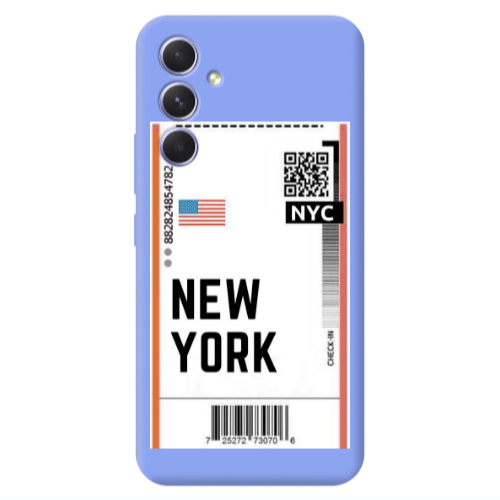 Samsung A54 New York NYC Light Purple Colored Silicone TPU Θήκη