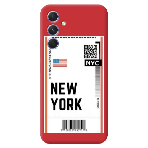 Samsung A54 New York NYC Red Colored Silicone TPU Θήκη