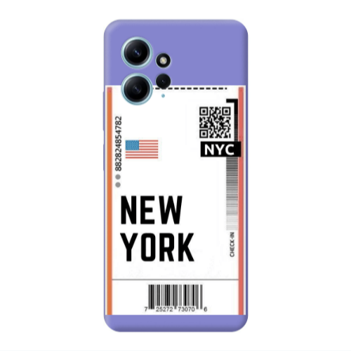 Xiaomi Redmi Note 12 4G New York NYC Purple Colored Silicone TPU Θήκη