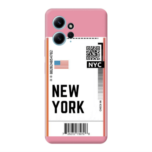 Xiaomi Redmi Note 12 4G New York NYC Pink Colored Silicone TPU Θήκη