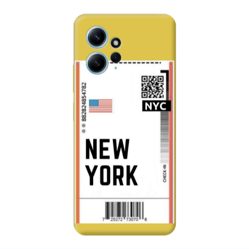 Xiaomi Redmi Note 12 4G New York NYC Yellow Colored Silicone TPU Θήκη