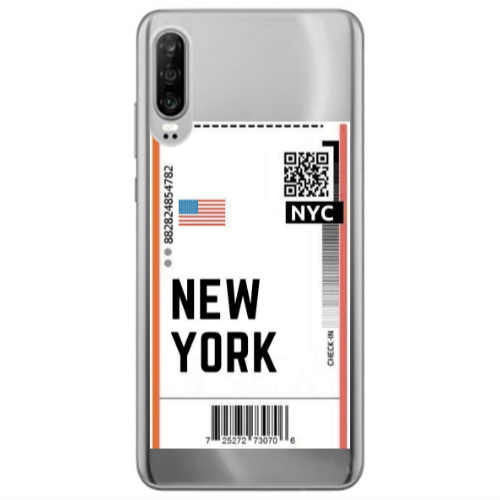 Huawei P30 New York NYC Transparent Silicone TPU Θήκη
