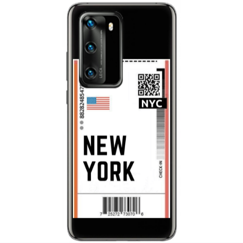 Huawei P40 New York NYC Transparent Silicone TPU Θήκη