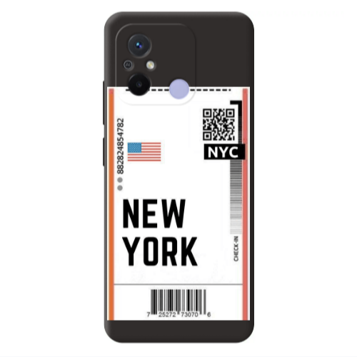 Xiaomi Redmi 12C New York NYC Black Colored Silicone TPU Θήκη