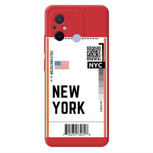 Xiaomi Redmi 12C New York NYC Red Colored Silicone TPU Θήκη