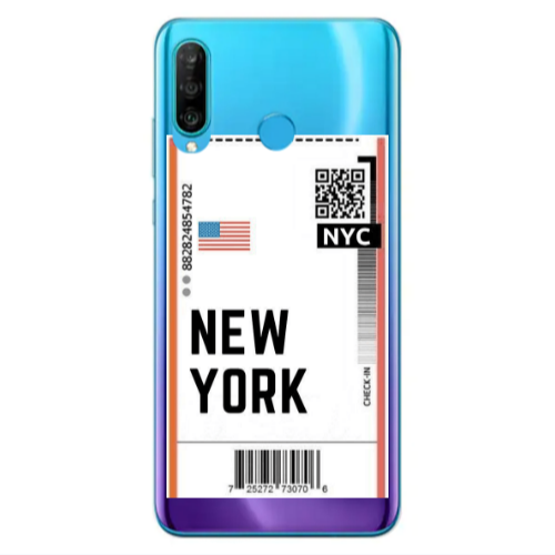 Huawei P30 Lite New York NYC Transparent Silicone TPU Θήκη