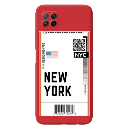 Huawei P40 Lite New York NYC Red Colored Silicone TPU Θήκη