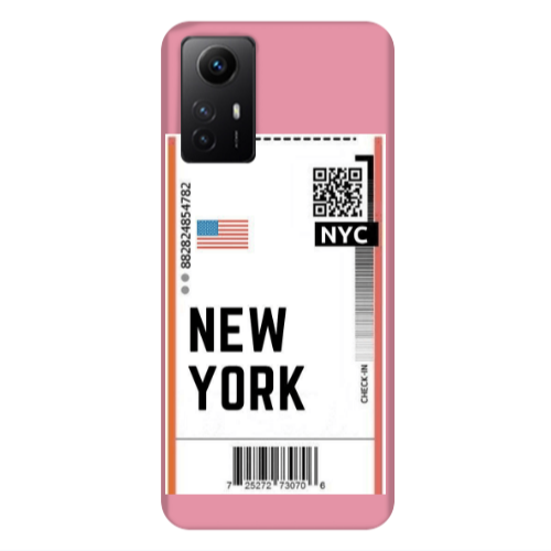 Xiaomi Redmi Note 12s New York NYC Pink Colored Silicone TPU Θήκη