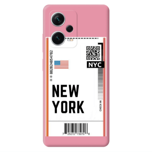 Xiaomi Poco X5 New York NYC Pink Colored Silicone TPU Θήκη