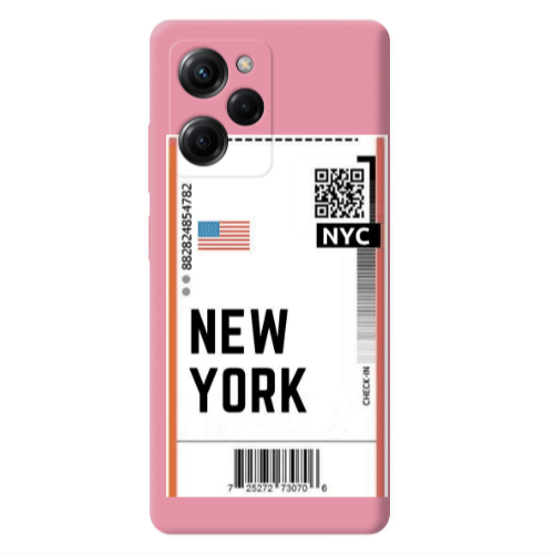 Xiaomi Poco X5 Pro New York NYC Pink Colored Silicone TPU Θήκη