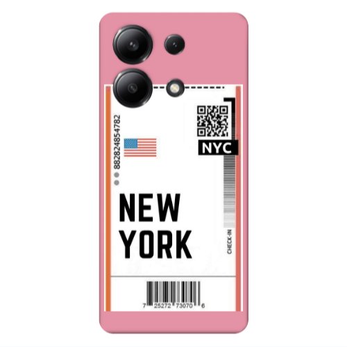 Xiaomi Redmi Note 13 4G New York NYC Pink Colored Silicone TPU Θήκη