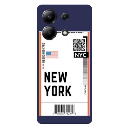 Xiaomi Redmi Note 13 4G New York NYC Dark blue Colored Silicone TPU Θήκη
